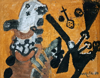 Composition, 1974
tempera on sacking
99 x 150 cm