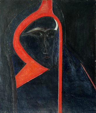Portrait, 1959
oil on oilcloth
72 x 62 cm