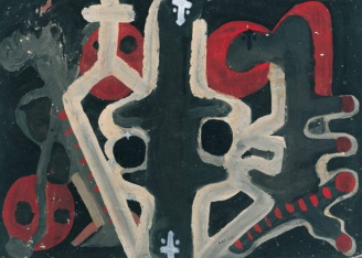 Composition. Three Figures, 1967
tempera on paper
73,5 x 102 cm