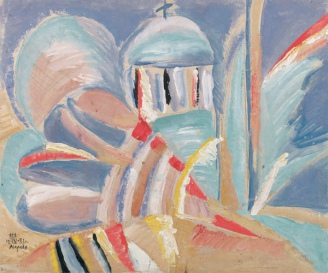 Landscape, 1983
tempera on cardboard
58 x 71 cm