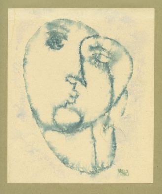 Double Mask, 1963
ink on paper
22,5 x 19 cm