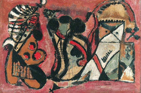 Pink Composition, 1975
tempera on sacking
94 x 135 cm